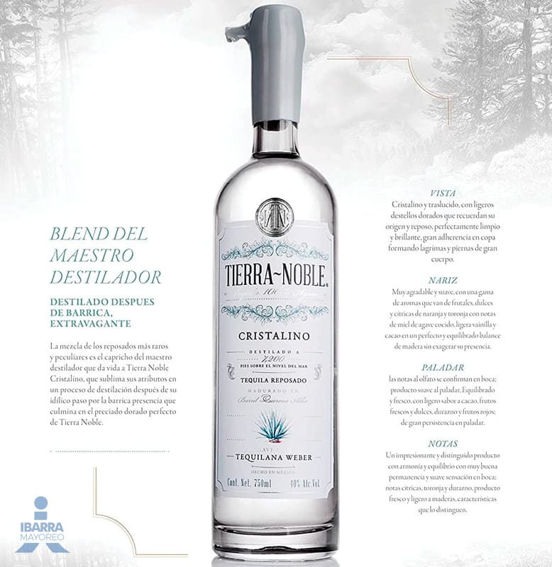 TEQUILA TIERRA NOBLE Cristalino 750 ML